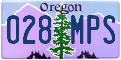 OR license plate 028MPS