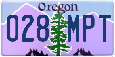 OR license plate 028MPT