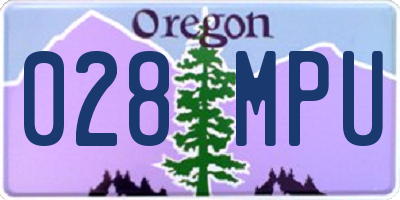 OR license plate 028MPU