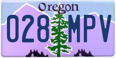 OR license plate 028MPV