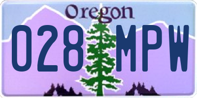 OR license plate 028MPW