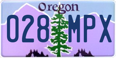 OR license plate 028MPX