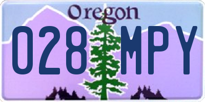 OR license plate 028MPY