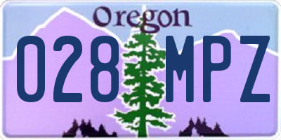 OR license plate 028MPZ