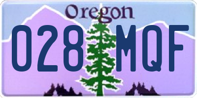OR license plate 028MQF