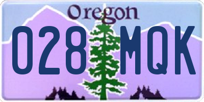OR license plate 028MQK