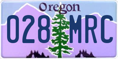 OR license plate 028MRC
