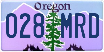 OR license plate 028MRD