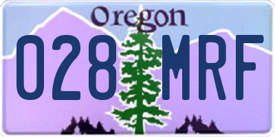 OR license plate 028MRF
