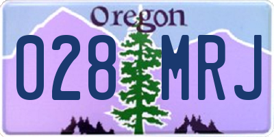 OR license plate 028MRJ