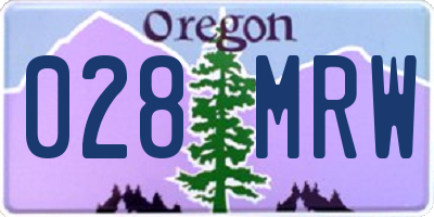 OR license plate 028MRW