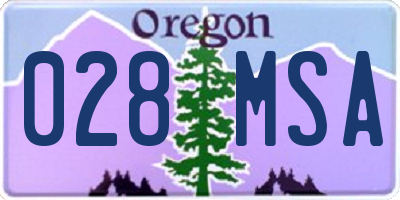 OR license plate 028MSA