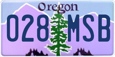 OR license plate 028MSB