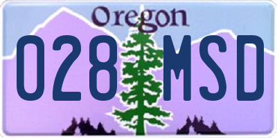 OR license plate 028MSD
