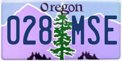 OR license plate 028MSE