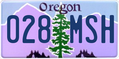OR license plate 028MSH