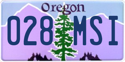 OR license plate 028MSI