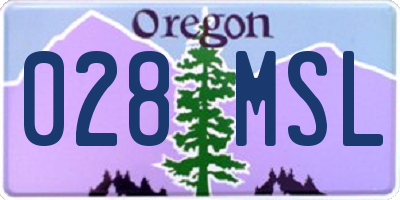 OR license plate 028MSL