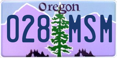 OR license plate 028MSM