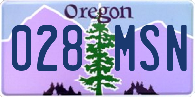 OR license plate 028MSN
