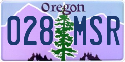OR license plate 028MSR