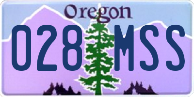 OR license plate 028MSS
