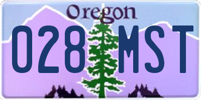 OR license plate 028MST
