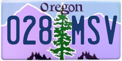 OR license plate 028MSV