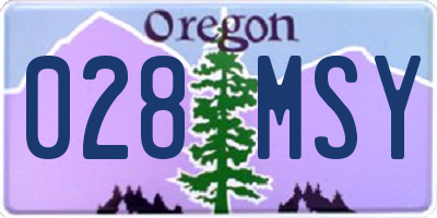 OR license plate 028MSY