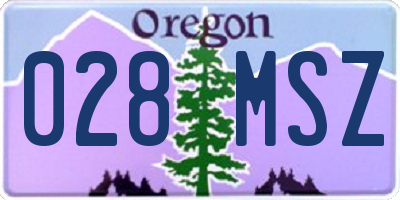 OR license plate 028MSZ