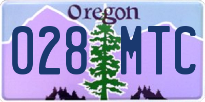 OR license plate 028MTC