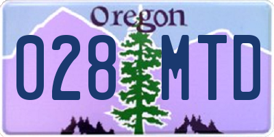 OR license plate 028MTD