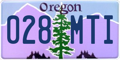 OR license plate 028MTI