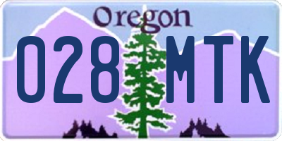 OR license plate 028MTK