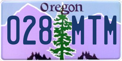 OR license plate 028MTM