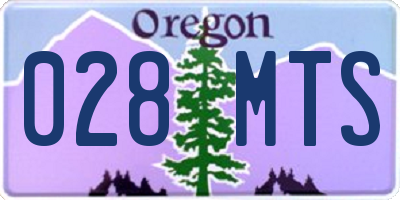 OR license plate 028MTS