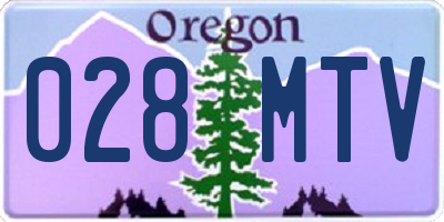 OR license plate 028MTV