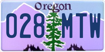 OR license plate 028MTW