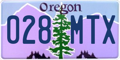 OR license plate 028MTX