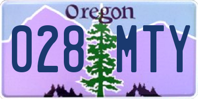 OR license plate 028MTY