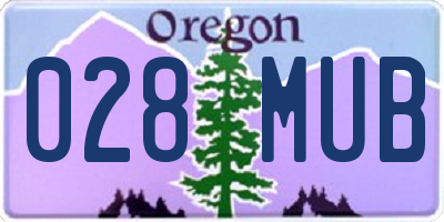 OR license plate 028MUB