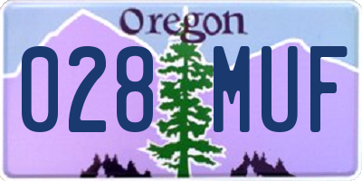 OR license plate 028MUF
