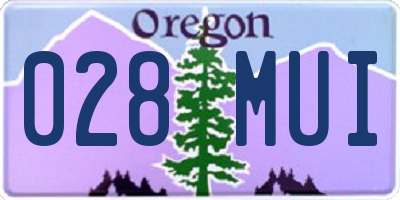 OR license plate 028MUI