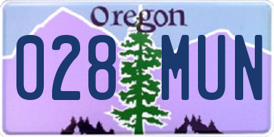 OR license plate 028MUN