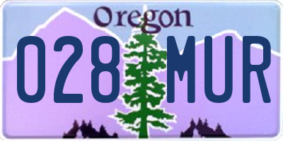 OR license plate 028MUR