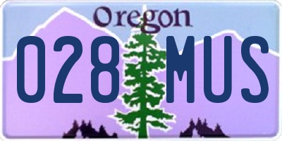 OR license plate 028MUS