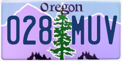 OR license plate 028MUV