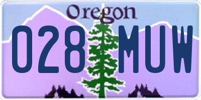 OR license plate 028MUW