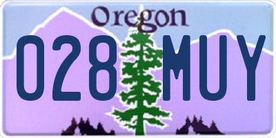 OR license plate 028MUY