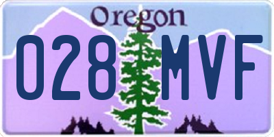 OR license plate 028MVF
